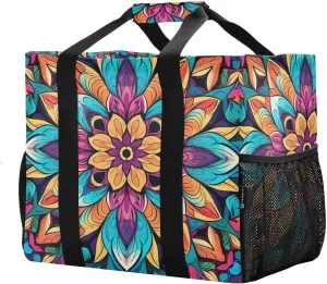 Tiles Talavera Foldable Travel Duffel Bag for Men Women Waterproof Weekender Overnight Carry On Tote Bag with Comfortable Handle Sports Gym Bag for Sport Hospital Airplane Business