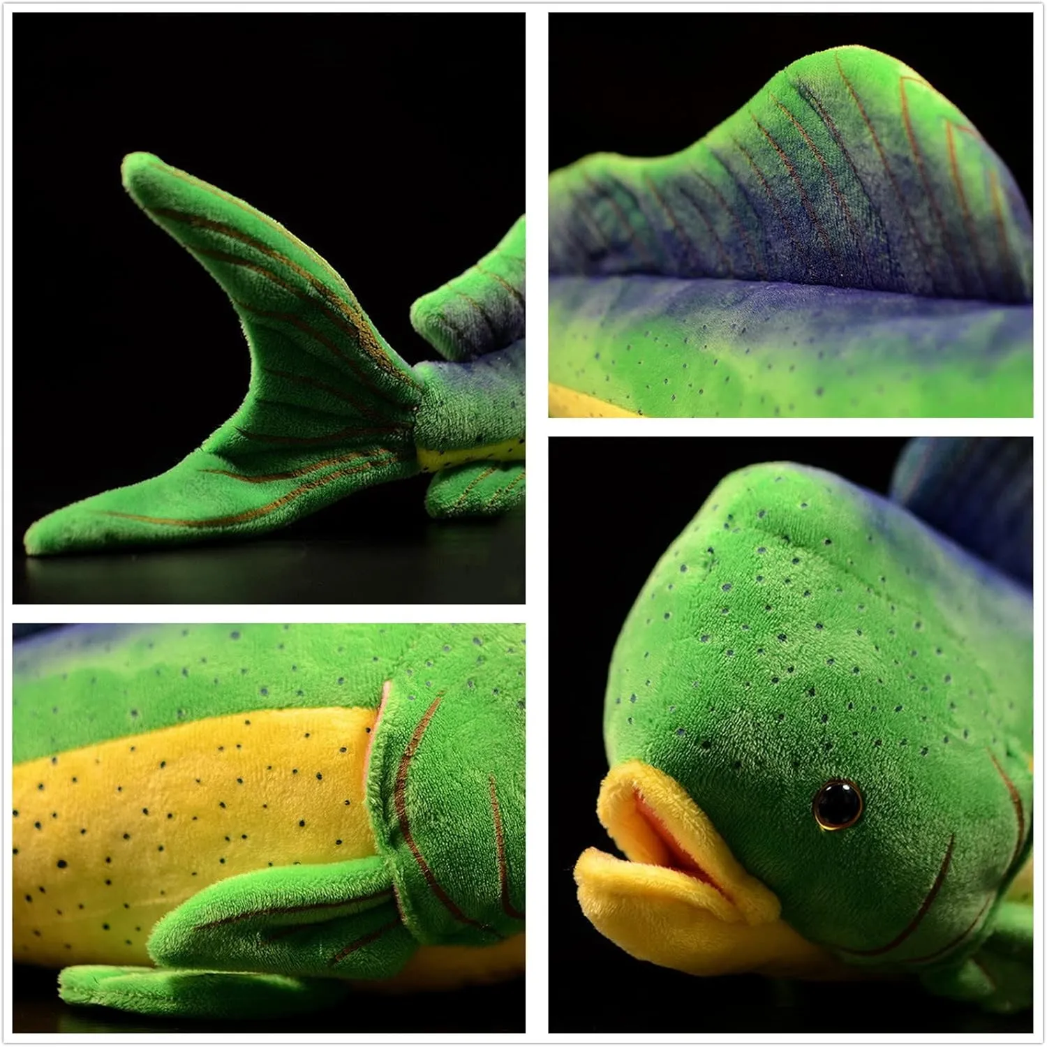 Tiny Heart Simulation Ghost Saury Giant Fish Soft Stuffed Plush Toy 18" Long, Stuffed Animal Plush toy Cute Realistic mahi mahi Plush Toy children's