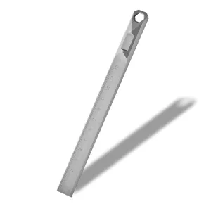 Titanium Metric Ruler 12CM and 4Inch Multi Function with 5mm Hex Wrench, Keychain Hole Ruler EDC Multitool with Centimeters, Millimeters, Inches for Office and School, Easy to Read