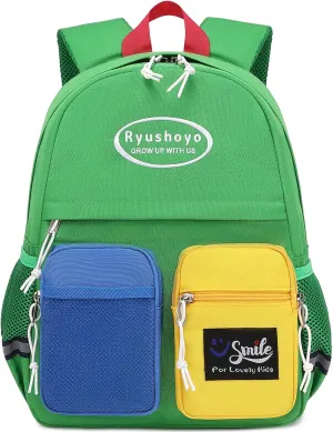 Toddler Backpack for 2-6 Years Boys Girls: 900D Polyester Kids Backpack with Chest Strap & Reflective Strips - Water Resistant Preschool Bag for Daycare, School & Travel-Green