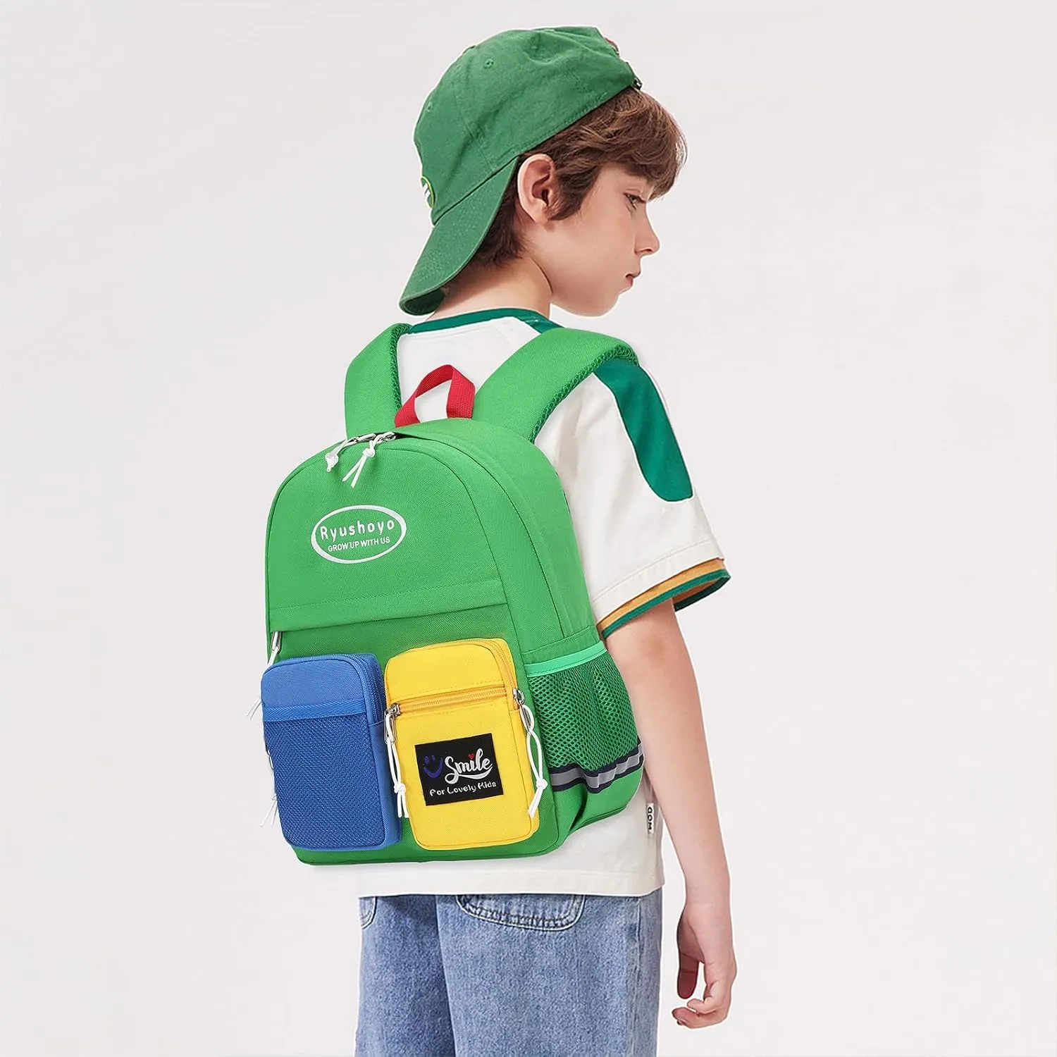 Toddler Backpack for 2-6 Years Boys Girls: 900D Polyester Kids Backpack with Chest Strap & Reflective Strips - Water Resistant Preschool Bag for Daycare, School & Travel-Green