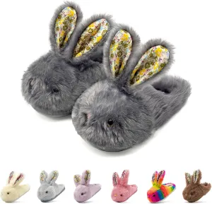 Toddler Bunny Slippers, Cute Soft Plush Anti-Slip House Kids Rabbit Warm Winter Slippers for Indoor Outdoor