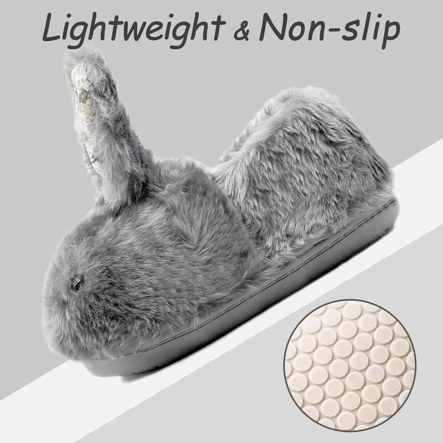 Toddler Slippers Girls Boys Kids Bunny House Slipper Winter Cute Rabbit Slippers Warm Soft Plush Fuzzy Slippers Indoor Non-Slip Animal Cartoon Slippers