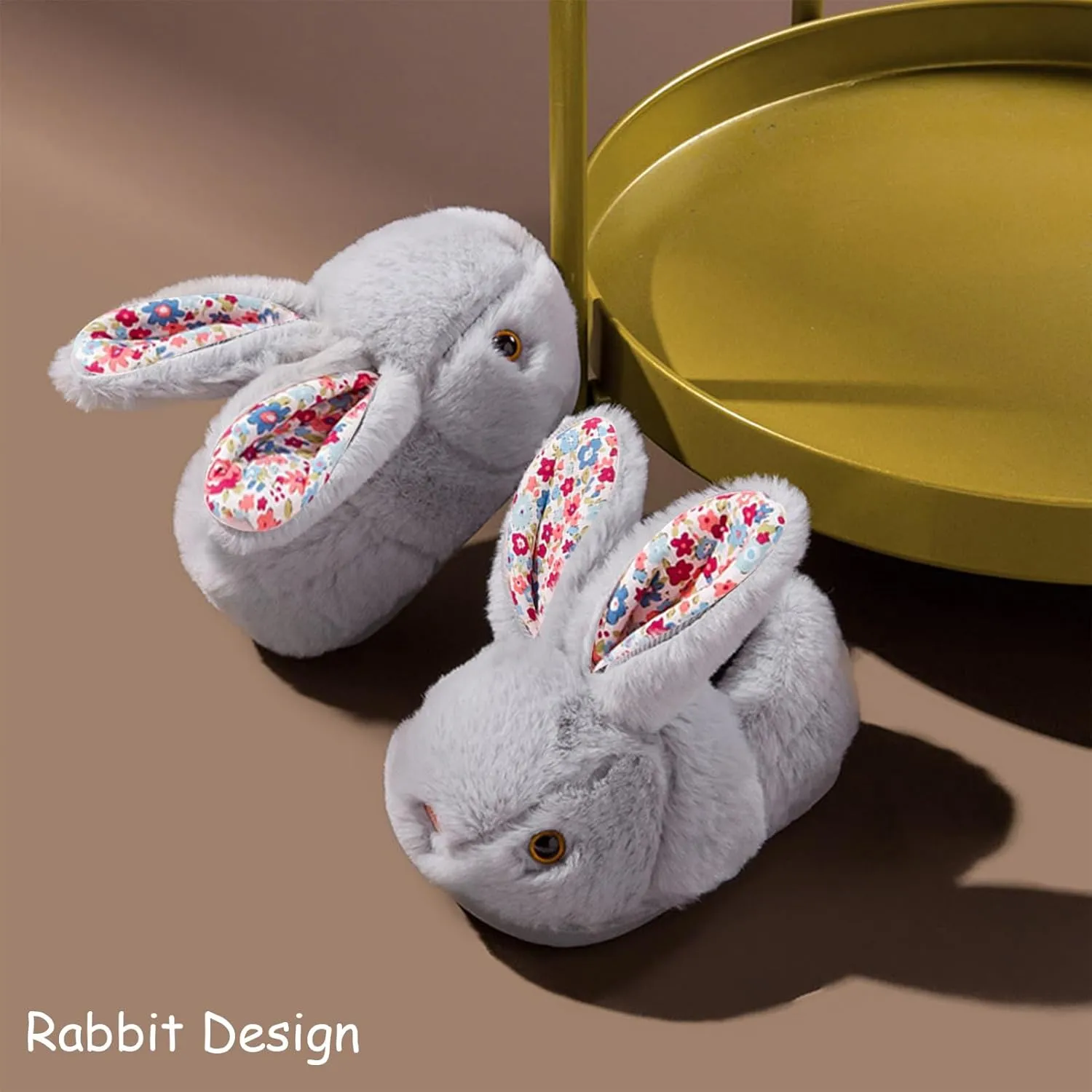 Toddler Slippers Girls Boys Kids Bunny House Slipper Winter Cute Rabbit Slippers Warm Soft Plush Fuzzy Slippers Indoor Non-Slip Animal Cartoon Slippers