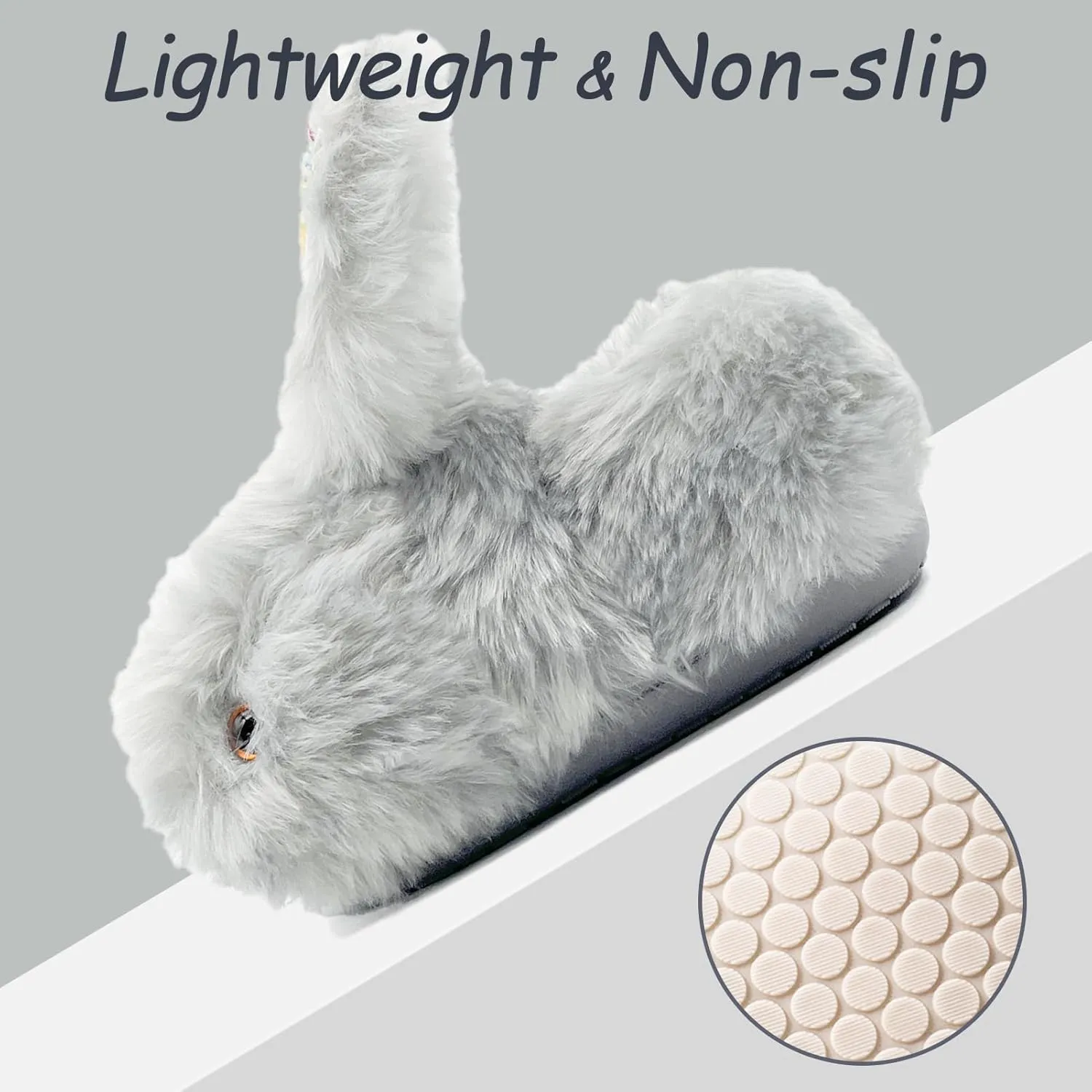 Toddler Slippers Girls Boys Kids Bunny House Slipper Winter Cute Rabbit Slippers Warm Soft Plush Fuzzy Slippers Indoor Non-Slip Animal Cartoon Slippers