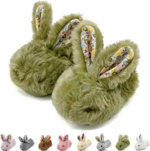 Toddler Slippers Girls Boys Kids Bunny House Slipper Winter Cute Rabbit Slippers Warm Soft Plush Fuzzy Slippers Indoor Non-Slip Animal Cartoon Slippers
