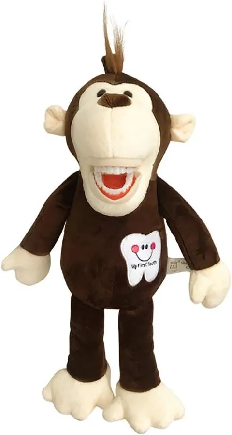 Tooth Fairy Puppet, YOUYA DENTAL Dental Puppet Oral Health Presentation Puppet Tooth Fairy Monkey Dental Educational Plush Small Size Doll with Teeth for Kids Children Boy Girls