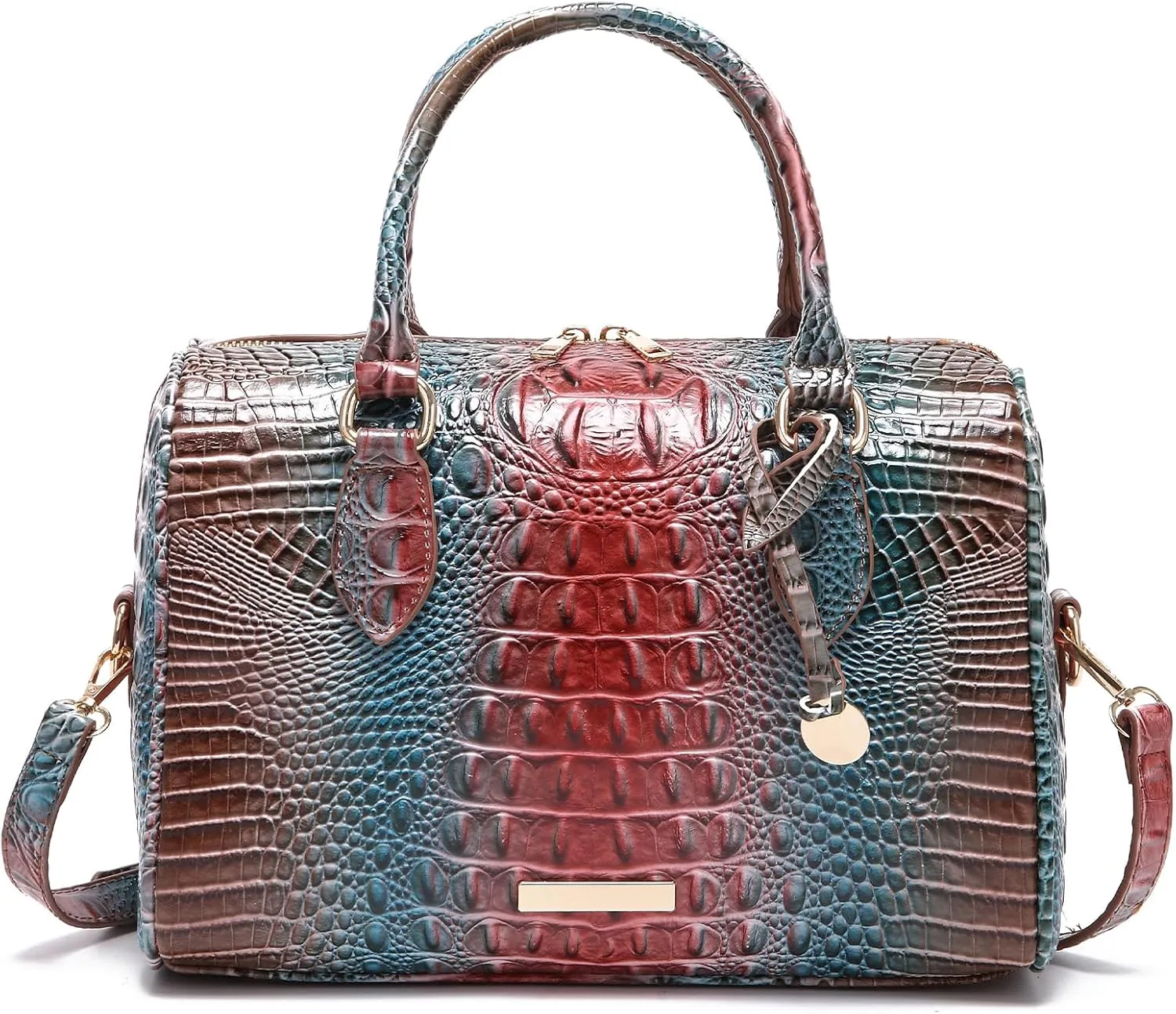 Top-Handle Crocodile Purses For Women Crossbody Leather Bags Trendy Large Capacity Tote with Shoulder Strap