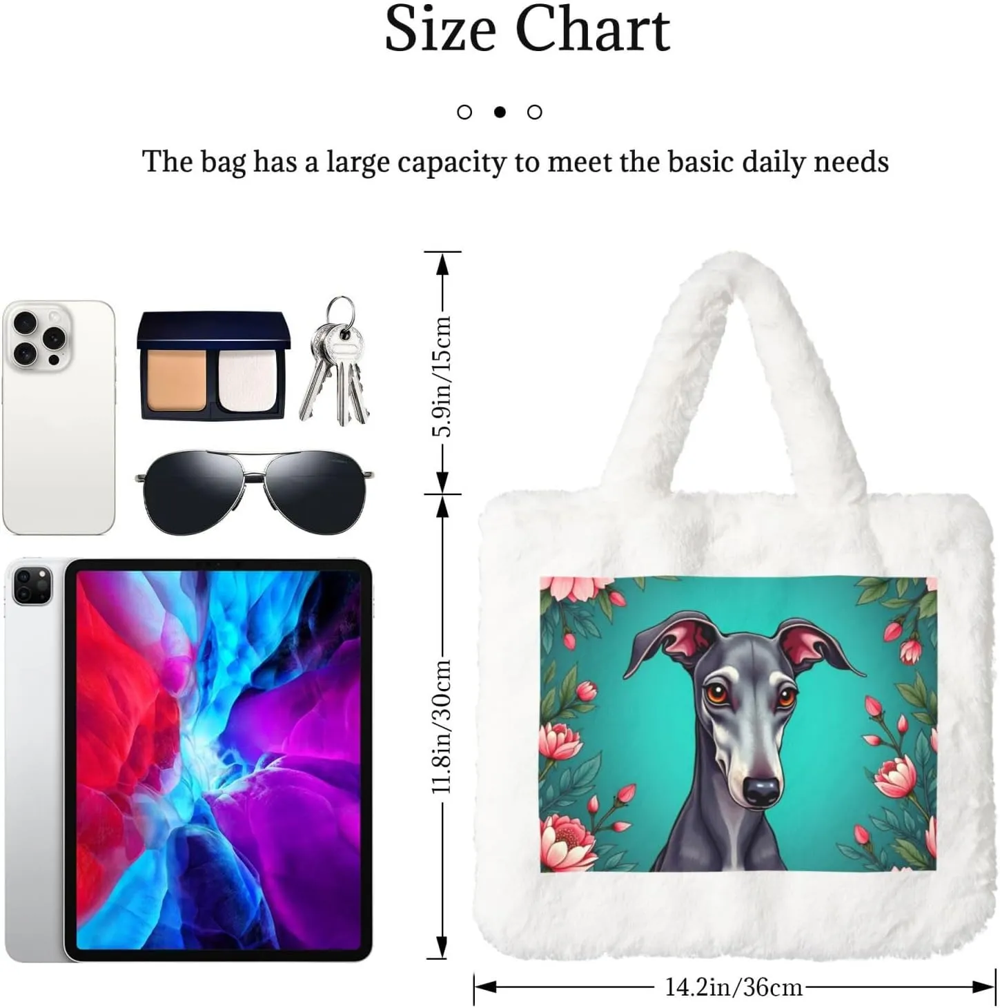 Tote Bag for Women Soft Winter Fluffy Fuzzy Furry Plush Top Handle Purse and Handbag