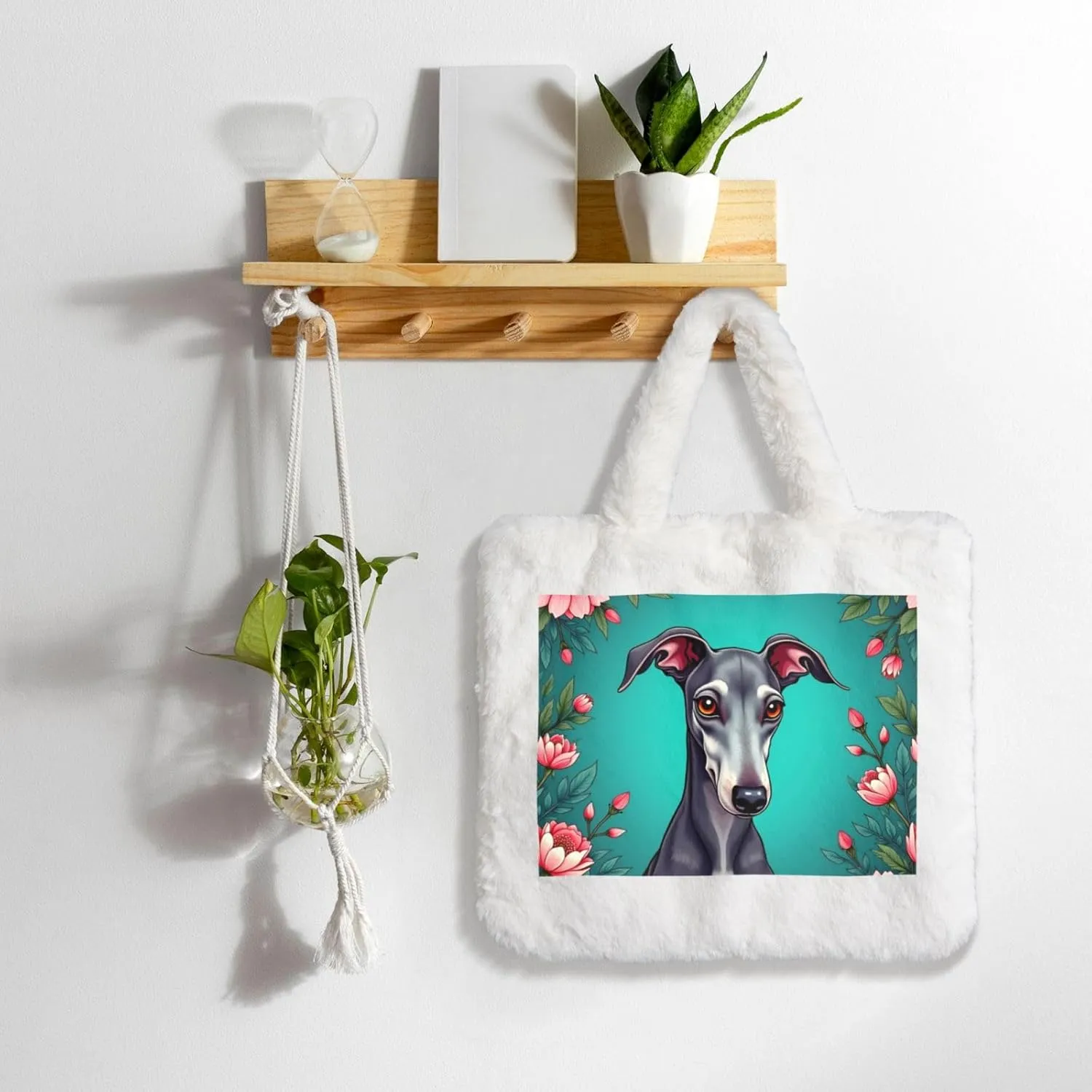Tote Bag for Women Soft Winter Fluffy Fuzzy Furry Plush Top Handle Purse and Handbag