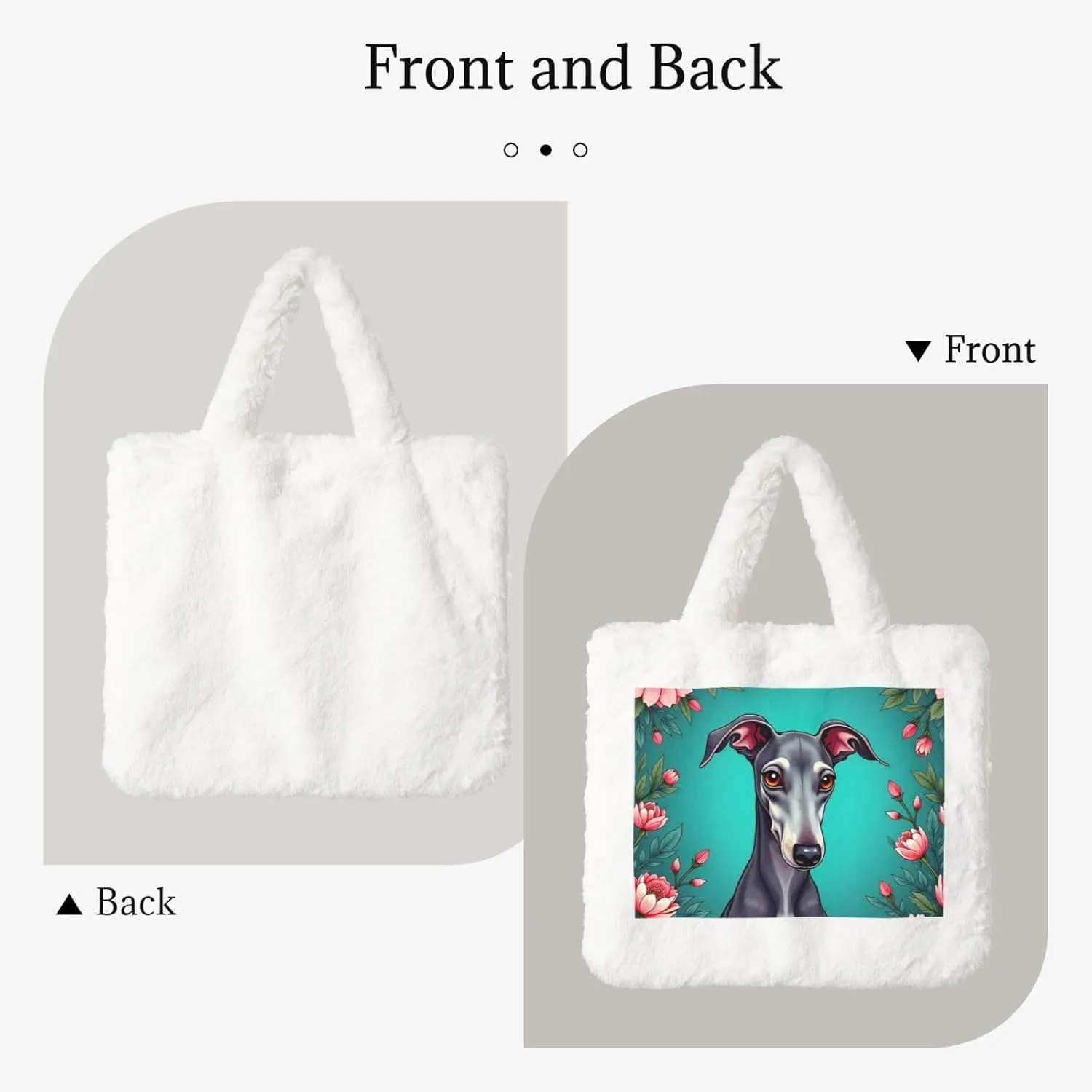 Tote Bag for Women Soft Winter Fluffy Fuzzy Furry Plush Top Handle Purse and Handbag