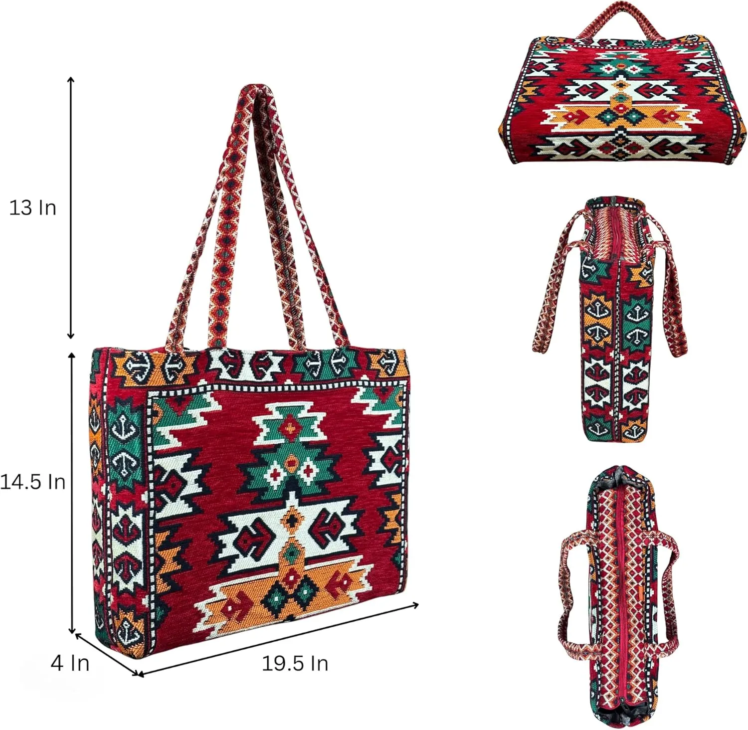 Tote Bag for Women Woven Shoulder Bag Gym Travel Weekender Cute Tote with Compartments Fits 17-Inch Laptop