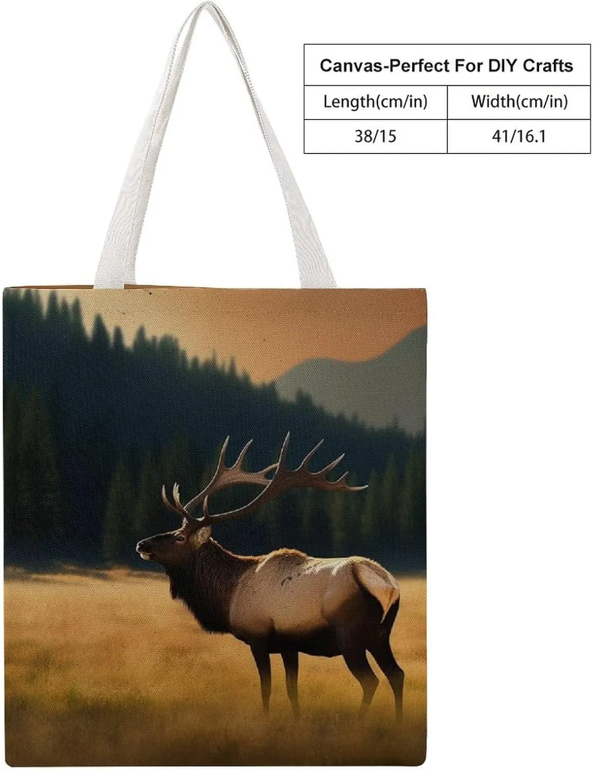Tote Bag Laptop Handbag Elk In The Meadow Grocery Bag Canvas Shoulder Bag Crossbody Bag for Travel