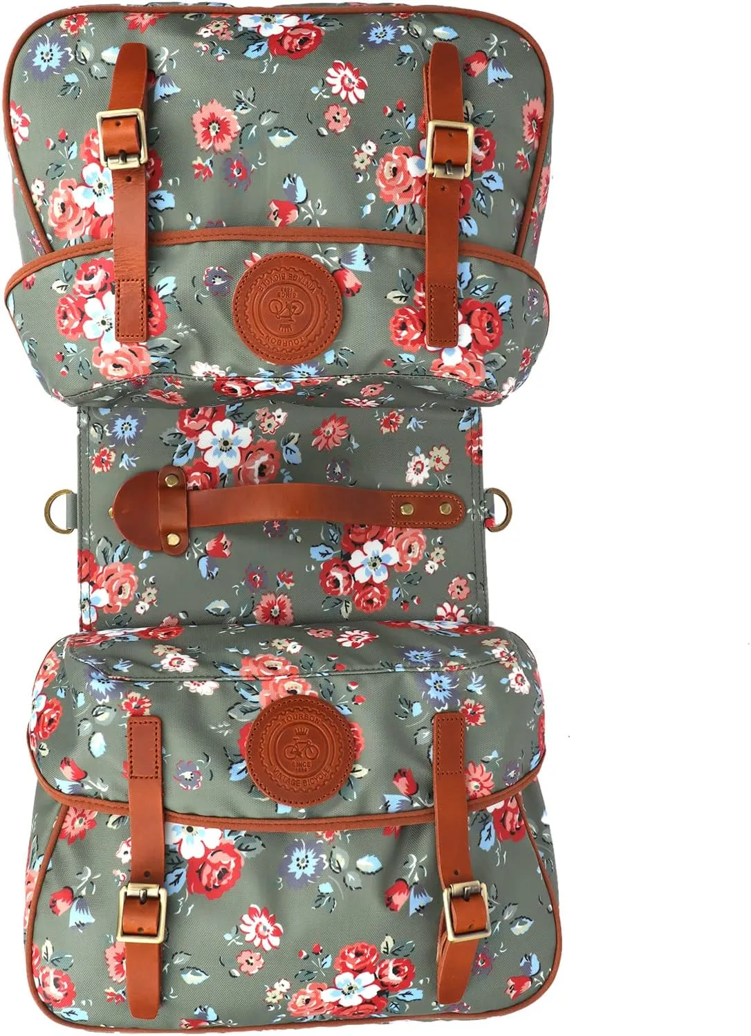 TOURBON Waterproof Canvas Bicycle Bike Rear Seat Carrier Bag Cycling Double Pannier Bag Pack
