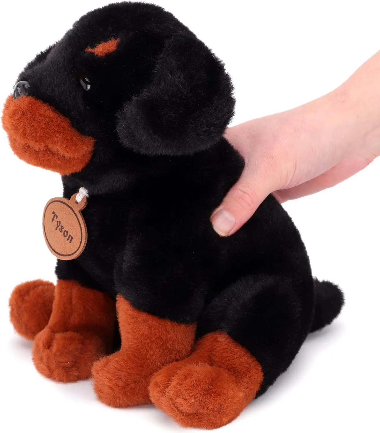 Toyland® 25cm (10") Tyson The Rottweiler Soft Toy - Sitting Down Plush Dog - Suitable from Birth