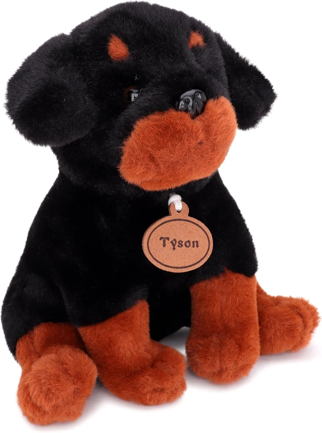 Toyland® 25cm (10") Tyson The Rottweiler Soft Toy - Sitting Down Plush Dog - Suitable from Birth