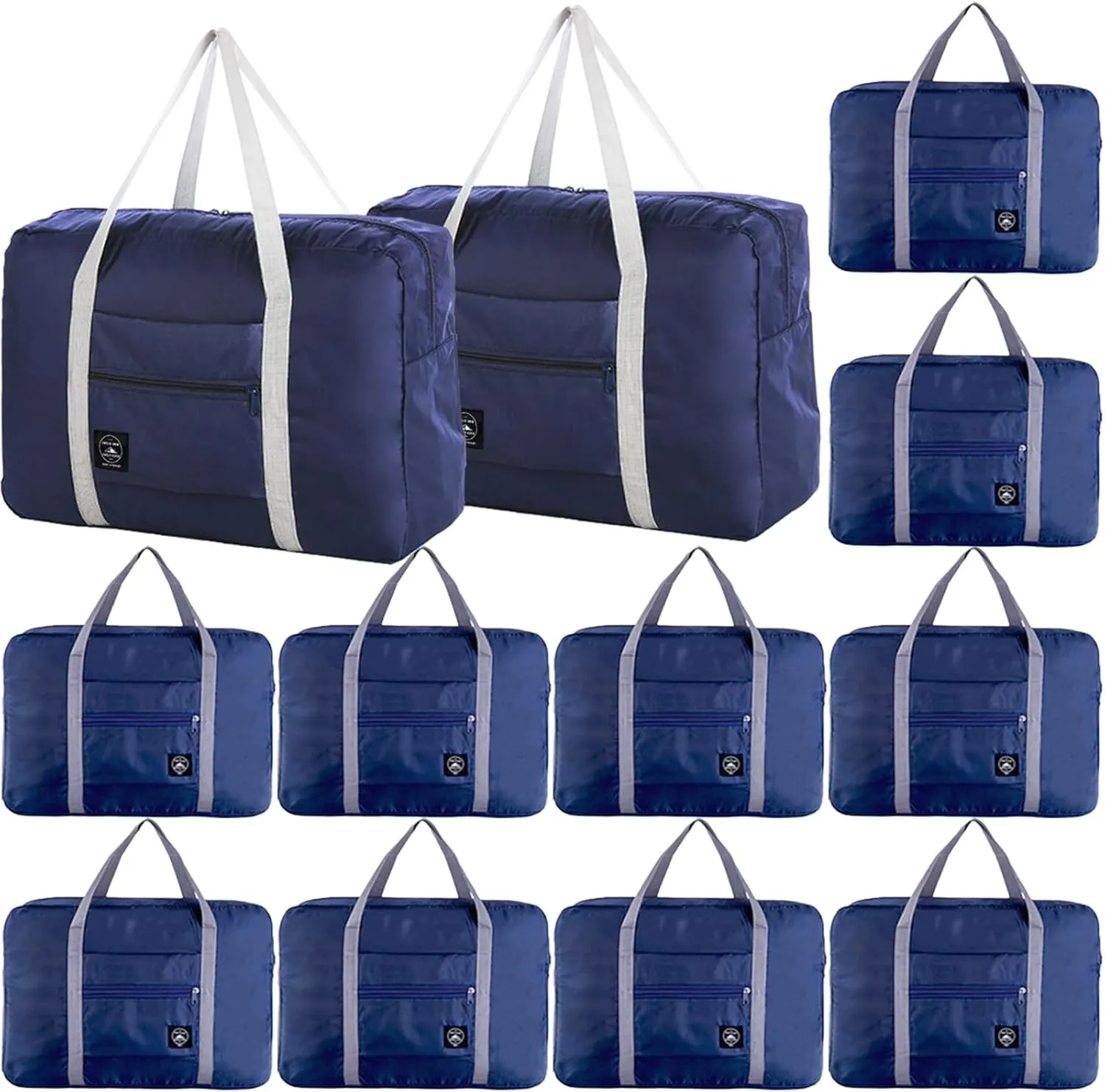 Travel Bag 12 Packes Carry on Luggage Foldable Duffel Bag Sports Gym Bag Weekender Overnight Bag Water Resistant Nylon Travel Duffel for Men Women (Blue 12PCS)