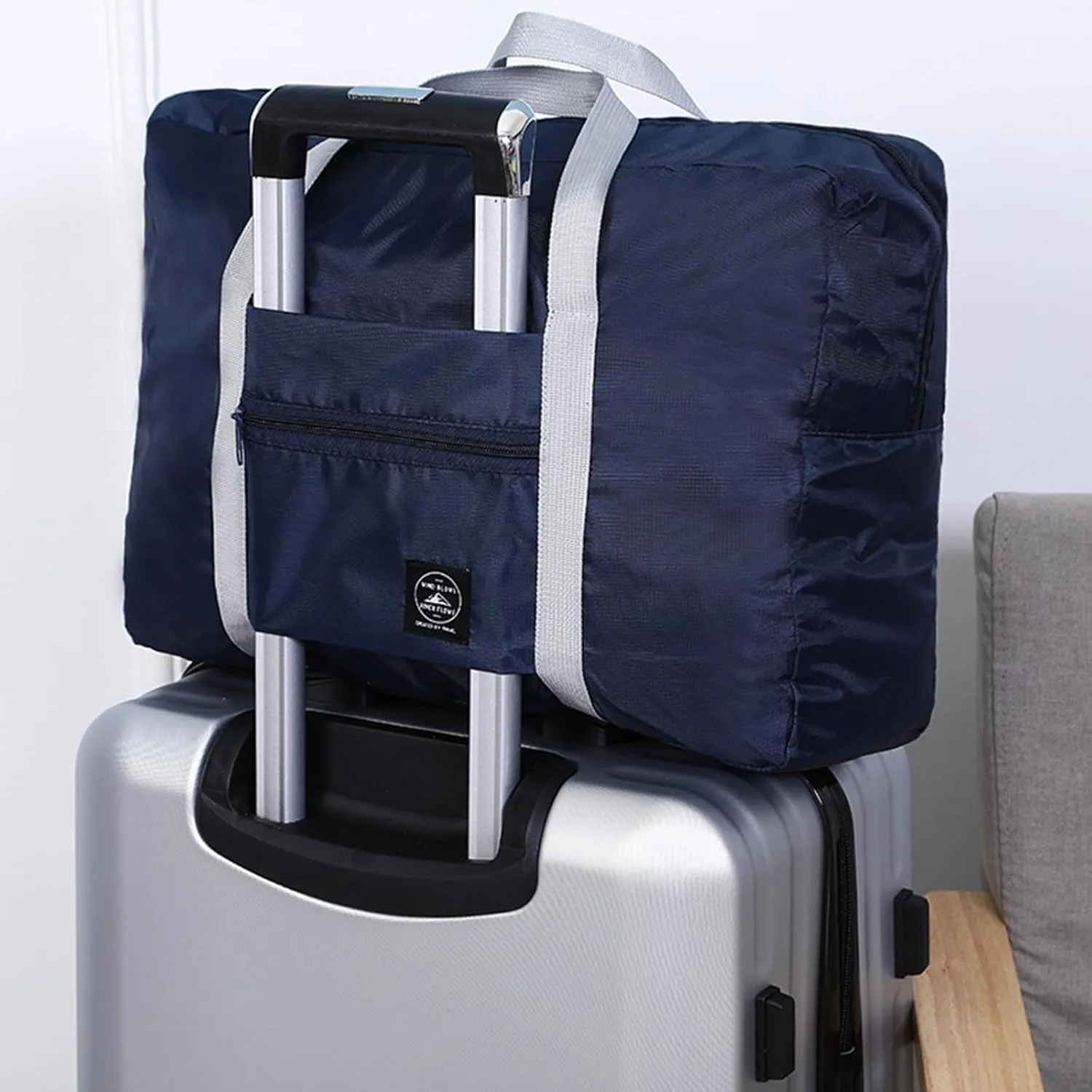 Travel Bag 12 Packes Carry on Luggage Foldable Duffel Bag Sports Gym Bag Weekender Overnight Bag Water Resistant Nylon Travel Duffel for Men Women (Blue 12PCS)