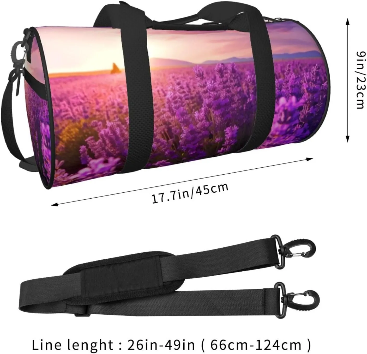 Travel Bag For Women,Lavender Print Personal Item Duffle Bags,Weekend Travel Duffel Tote Bag,Travel Sport Gym Bag For Men,Airplane Travel Essentials For Flying