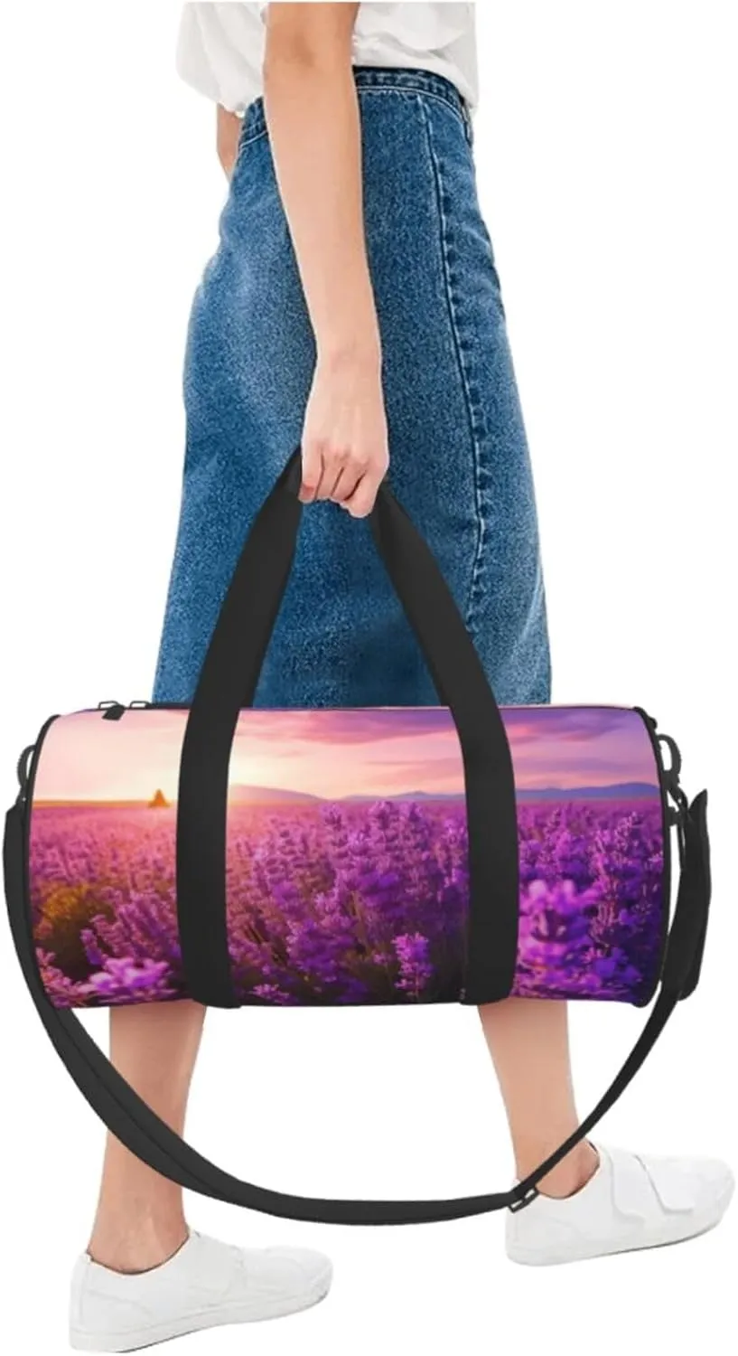 Travel Bag For Women,Lavender Print Personal Item Duffle Bags,Weekend Travel Duffel Tote Bag,Travel Sport Gym Bag For Men,Airplane Travel Essentials For Flying