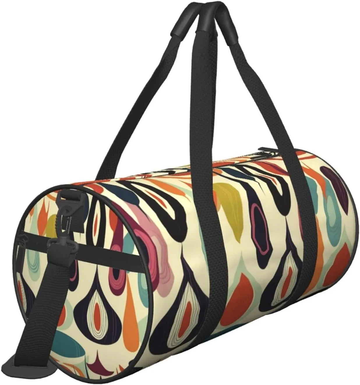Travel Bag For Women,Mid Century Modern Retro With Drop Shapes Print Personal Item Duffle Bags,Weekend Travel Duffel Tote Bag,Travel Sport Gym Bag For Men,Airplane Travel Essentials For Flying