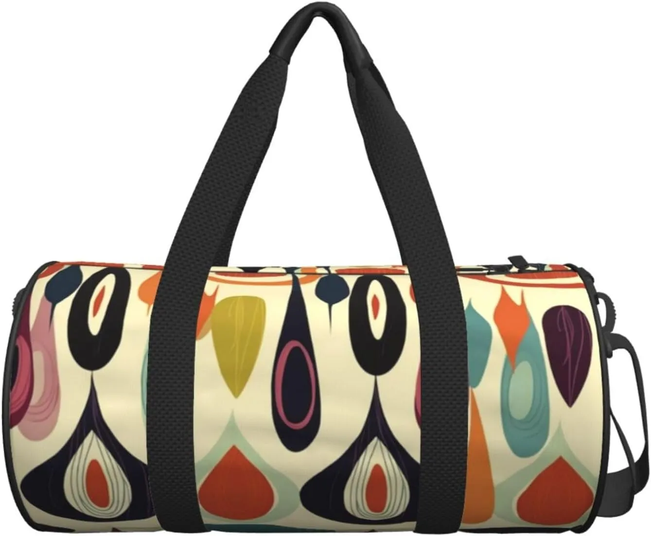 Travel Bag For Women,Mid Century Modern Retro With Drop Shapes Print Personal Item Duffle Bags,Weekend Travel Duffel Tote Bag,Travel Sport Gym Bag For Men,Airplane Travel Essentials For Flying