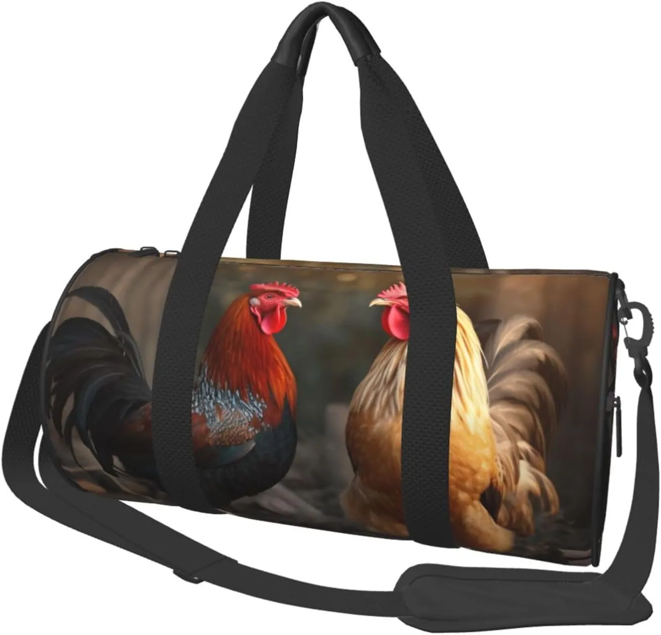 Travel Bag For Women,Rooster And Chicken Print Personal Item Duffle Bags,Weekend Travel Duffel Tote Bag,Travel Sport Gym Bag For Men,Airplane Travel Essentials For Flying