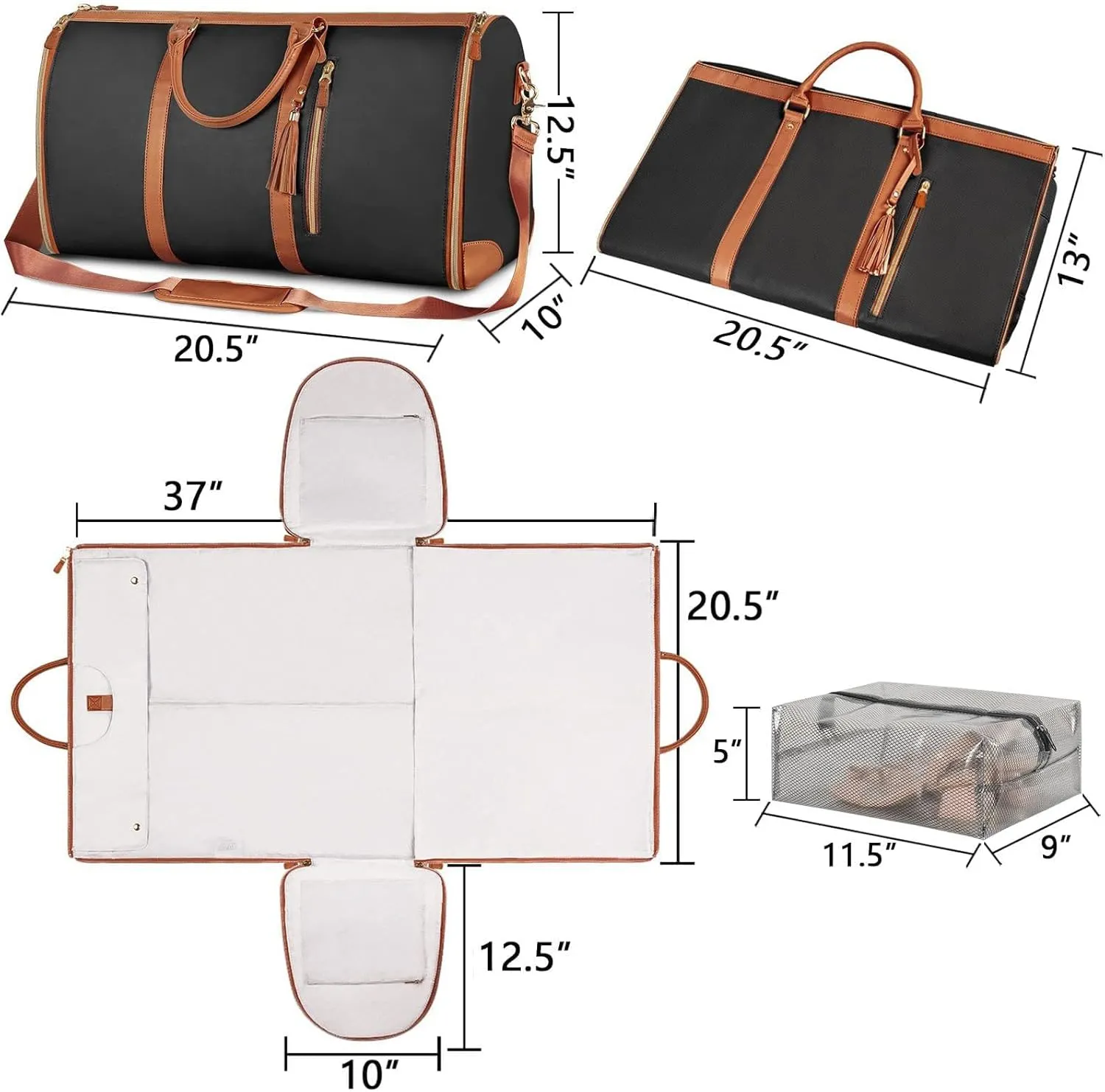 Travel Bags for Women - Multifunctional - Zipper Closure - Pink - Cotton - 52x32x25cm