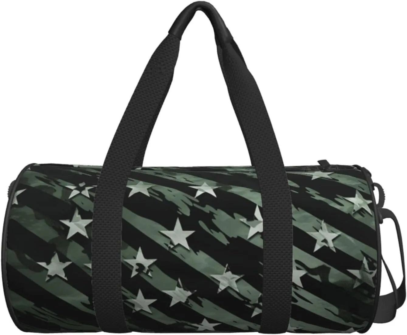 Travel Duffel Bag Green Black Stars And Stripes Weekender Overnight Bag For Men Women Large Capacity Sports Gym Bag Canvas Carry On Tote Bags For Travel Yoga