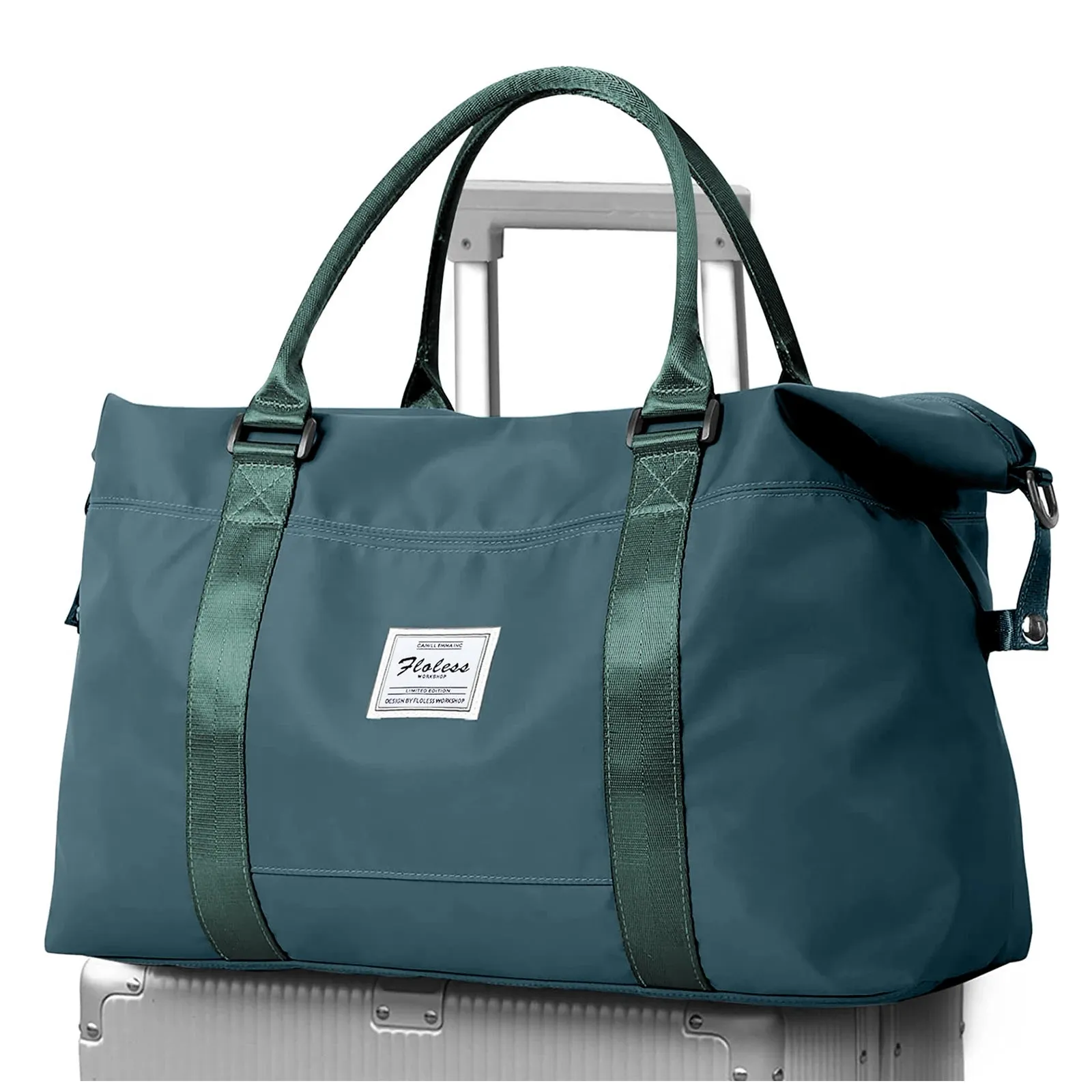 Travel Duffel Bag, Sports Tote Gym Bag, Shoulder Weekender Overnight Bags for Women with Trolley Sleeve, Foldable Carry on Bag