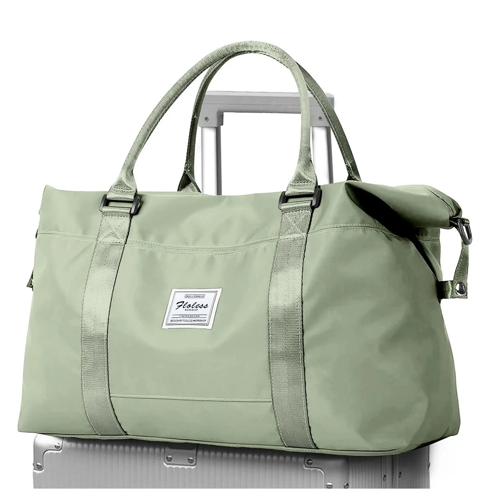 Travel Duffel Bag, Sports Tote Gym Bag, Shoulder Weekender Overnight Bags for Women with Trolley Sleeve, Foldable Carry on Bag