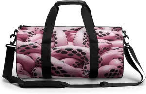 Travel Duffel Bag Weekender Bags for Men Women Large Capacity Overnight Bags Many Peach Snakes Travel Sports Gym Bag Canvas Carry On Tote Bags for Travel Yoga