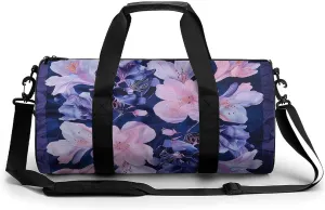 Travel Duffel Bag Weekender Bags for Men Women Large Capacity Overnight Bags Peach And Purple Flowers Travel Sports Gym Bag Canvas Carry On Tote Bags for Travel Yoga