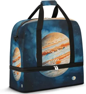 Travel Duffel Bags Jupiter Foldable Weekender Bags for Women with Shoes Compartment Waterproof & Tear Resistant Carry on Overnight Luggage Duffel Bag Shoulder Sports Tote Bag,A-100