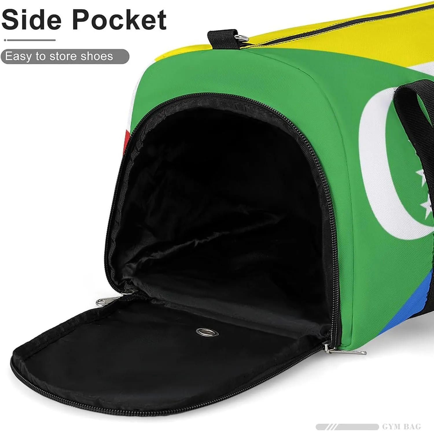 Travel Duffel with Comoros Flag for Boys Girls Waterproof Shoe Compartment