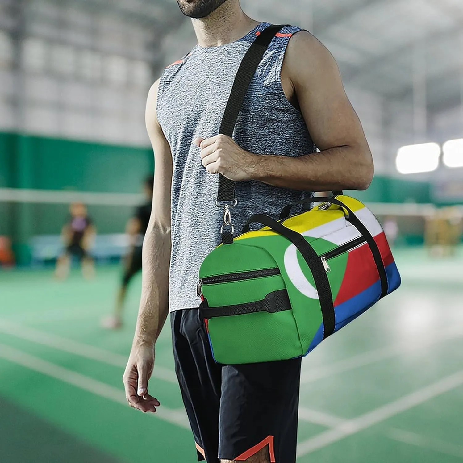 Travel Duffel with Comoros Flag for Boys Girls Waterproof Shoe Compartment