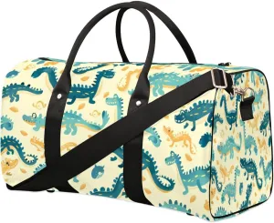 Travel Duffle Bag Alligator Pattern Foldable Travel Bags for Men Women, 17 Inch Gym Bag Workout Bag Carry on Weekender Overnight Bag for Gym Travel
