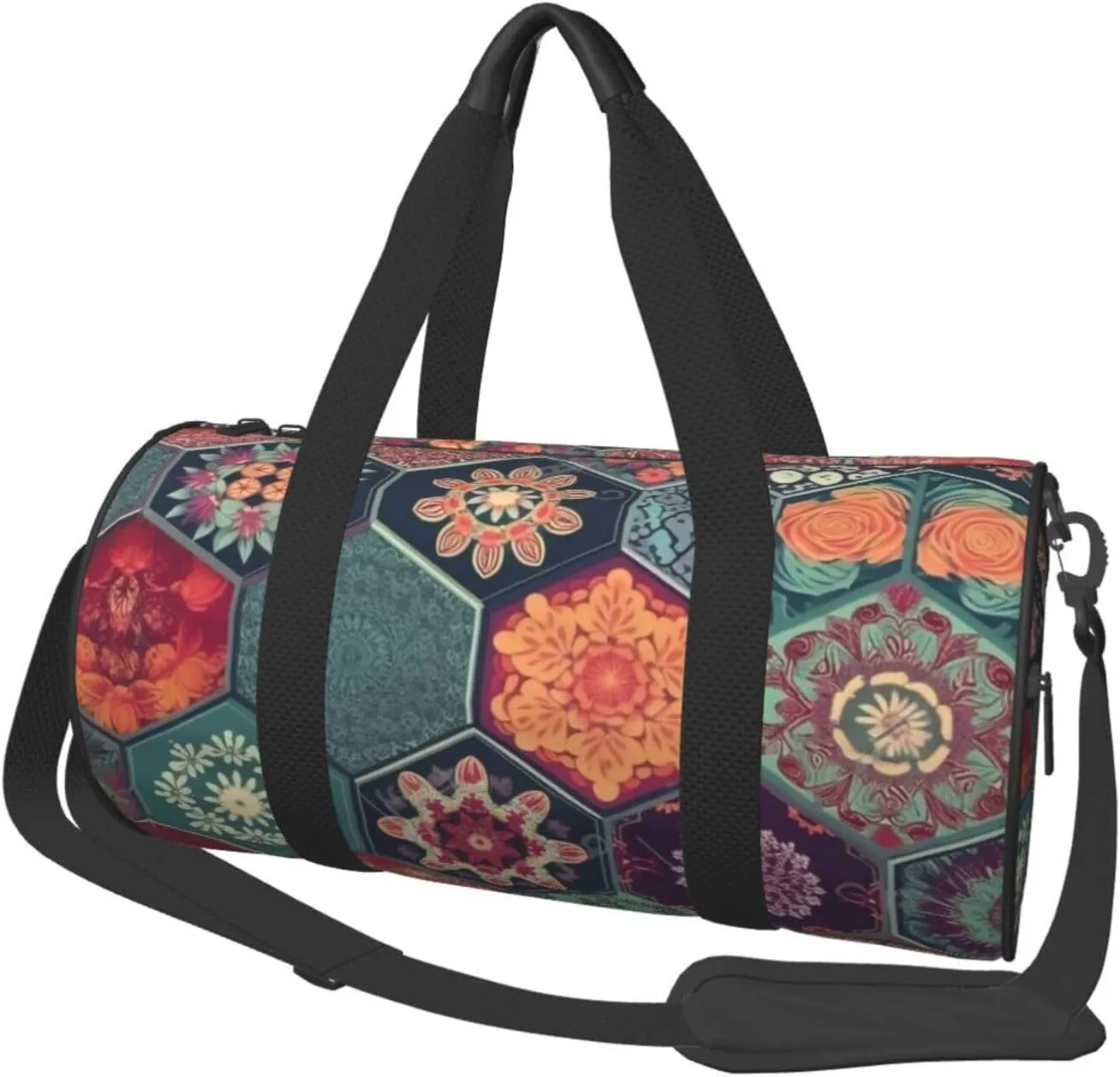 Travel Duffle Bag Beautiful Blooming Hexagon Weekender Bags For Women Large Capacity Travel Overnight Bags Foldable Carry On Tote Bags Lightweight Sport Gym Bag For Travel/Gift