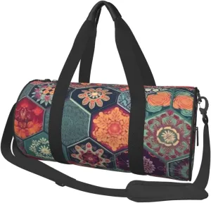 Travel Duffle Bag Beautiful Blooming Hexagon Weekender Bags For Women Large Capacity Travel Overnight Bags Foldable Carry On Tote Bags Lightweight Sport Gym Bag For Travel/Gift