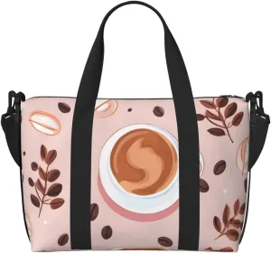 Travel Duffle Bag Coffee Bean Leaf Weekender Overnight Bags Luggage Bag for Women Men Waterproof Sports Gym Bag Hand Bag with Shoulder Strap