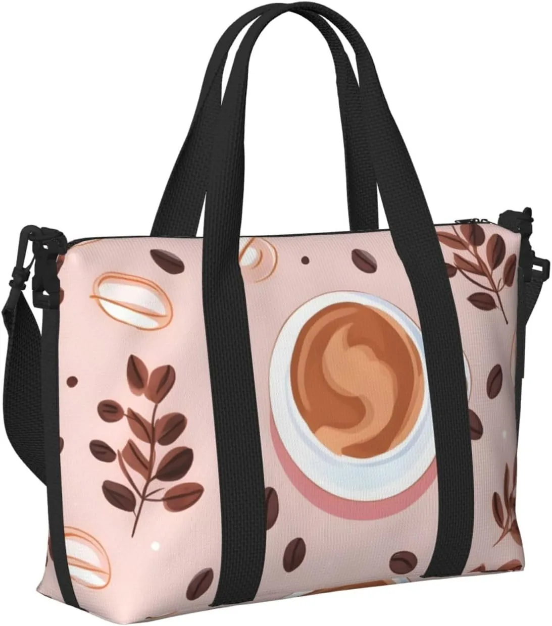 Travel Duffle Bag Coffee Bean Leaf Weekender Overnight Bags Luggage Bag for Women Men Waterproof Sports Gym Bag Hand Bag with Shoulder Strap