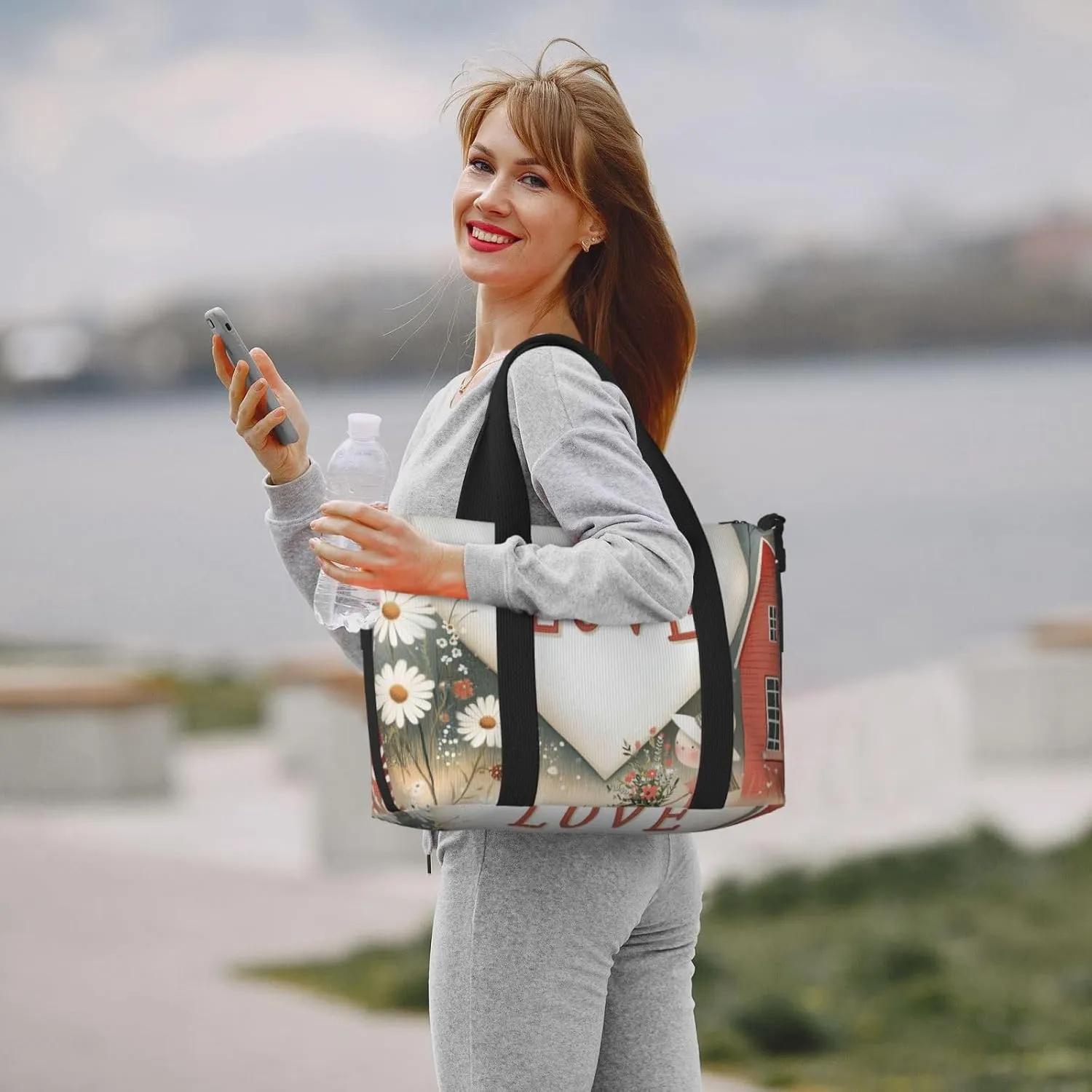 Travel Duffle Bag Daisy House Girl Weekender Overnight Bags Luggage Bag for Women Men Waterproof Sports Gym Bag Hand Bag with Shoulder Strap
