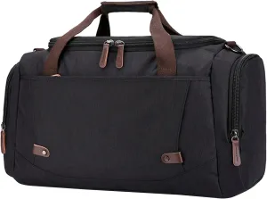 Travel Duffle Bag for Men, Canvas Weekend Overnight Carryon Handbag Multipurpose Shoulder Bags for Hiking Camping (Black)