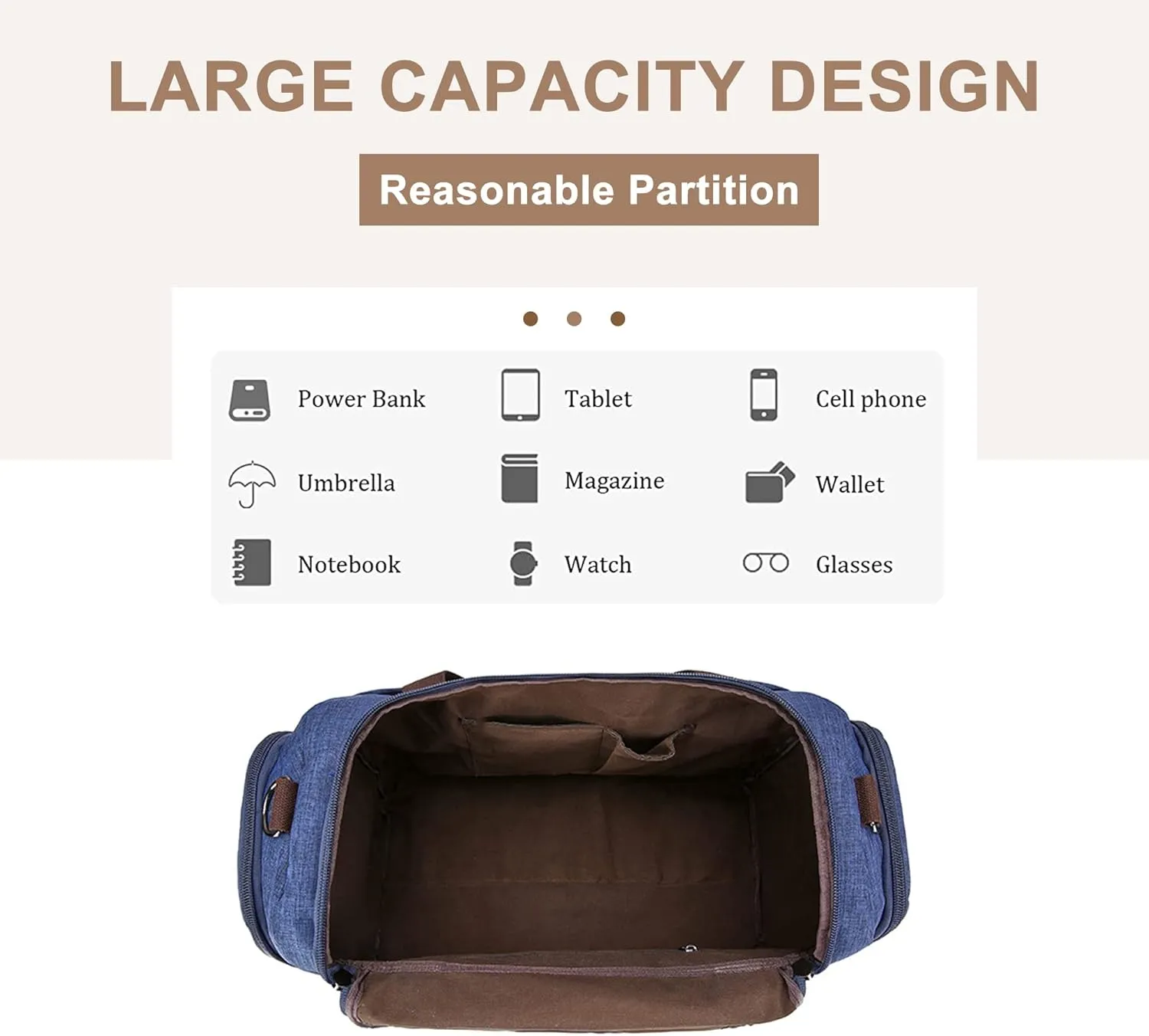 Travel Duffle Bag for Men, Canvas Weekend Overnight Carryon Handbag Multipurpose Shoulder Bags for Hiking Camping (Pink)
