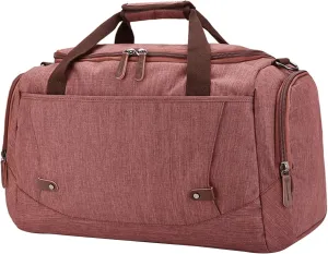 Travel Duffle Bag for Men, Canvas Weekend Overnight Carryon Handbag Multipurpose Shoulder Bags for Hiking Camping (Pink)