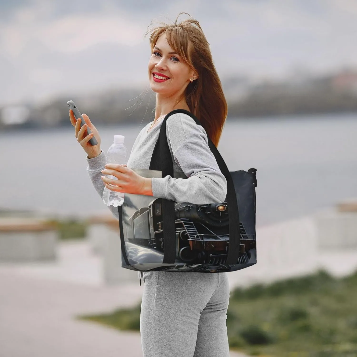 Travel Duffle Bag Forest Steam Train Weekender Overnight Bags Luggage Bag for Women Men Waterproof Sports Gym Bag Hand Bag with Shoulder Strap