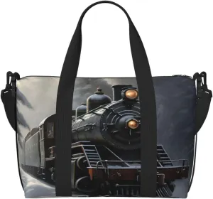 Travel Duffle Bag Forest Steam Train Weekender Overnight Bags Luggage Bag for Women Men Waterproof Sports Gym Bag Hand Bag with Shoulder Strap