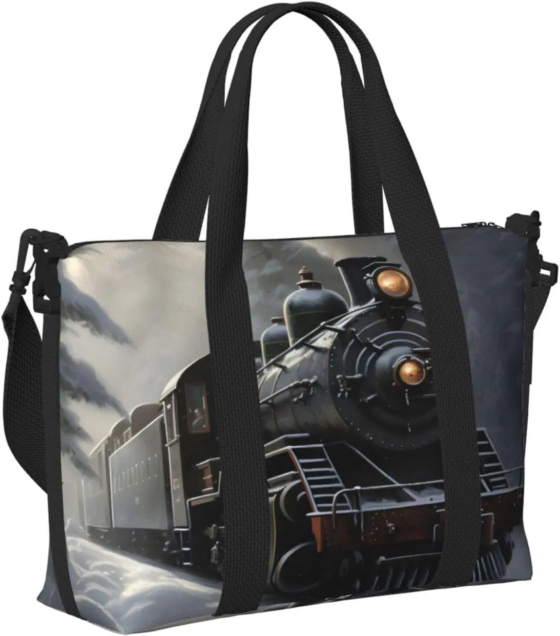 Travel Duffle Bag Forest Steam Train Weekender Overnight Bags Luggage Bag for Women Men Waterproof Sports Gym Bag Hand Bag with Shoulder Strap