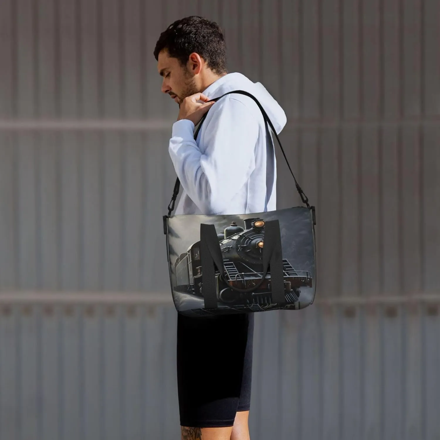 Travel Duffle Bag Forest Steam Train Weekender Overnight Bags Luggage Bag for Women Men Waterproof Sports Gym Bag Hand Bag with Shoulder Strap