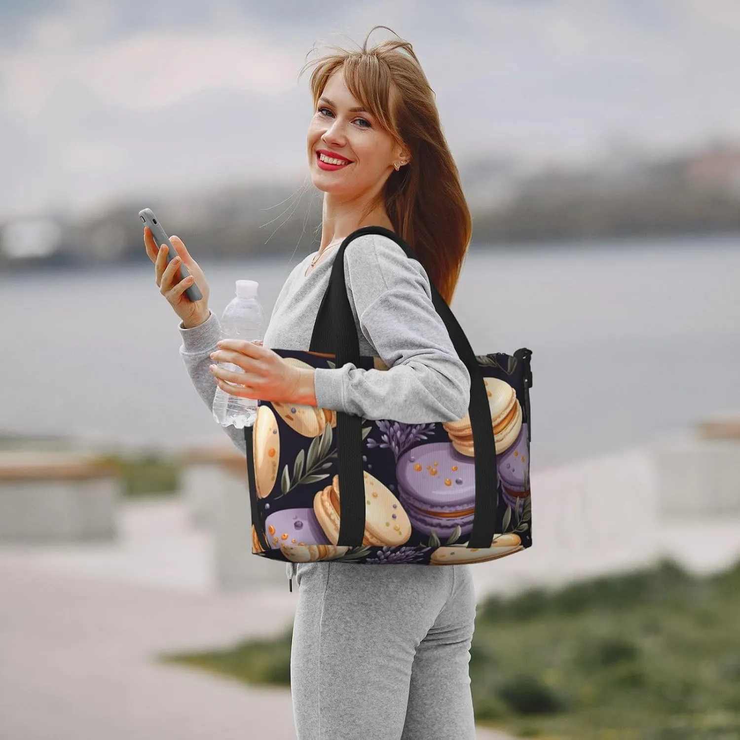 Travel Duffle Bag Lavender Macaron Weekender Overnight Bags Luggage Bag for Women Men Waterproof Sports Gym Bag Hand Bag with Shoulder Strap